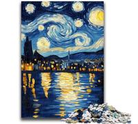 1000 Pieces Jigsaw Puzzle For Adults Teens Starry Night Van Gogh Challenging To Complete But Fun And Humorous Educational Game for Birthday 50x75cm