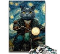 1000 Pieces Jigsaw Puzzle For Adults Teens Starry Sky Black Cat Puzzles for Teenagers,Educational Games Home Decoration Unique Home Decor And Gifts (50x75cm)