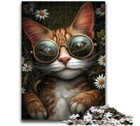 1000 Pieces Jigsaw Puzzle for Adults& Teens Steampunk Cat 1000 Piece Jigsaw,with Matching Poster And Trivia Sheet for And Age 14 Years Up (50x75cm)
