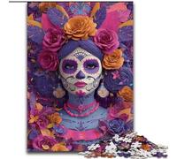 1000 Pieces Jigsaw Puzzle For Adults Teens Sugar Skull Woman, Learning Educational Toys Unique Birthday And Gifts for Age 14+ (Size 26x38cm)