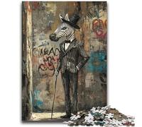 1000 Pieces Jigsaw Puzzle For Adults Teens Suit Zebra for Age 14+ Challenging To Complete But Fun And Humorous Great Gifts And Toys 38x26cm