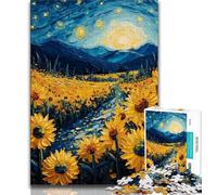 1000 Pieces Jigsaw Puzzle for Adults& Teens Sunflower Art Teenager Puzzles,Educational Games Home Decoration Suitable for Desktop Decoration (size 38x26cm)