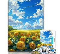 1000 Pieces Jigsaw Puzzle for Adults& Teens Sunflower Field,Educational Games Home Decoration Is Ideal As A Gift for The Whole Family (75x50cm)