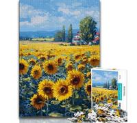 1000 Pieces Jigsaw Puzzle for Adults& Teens Sunflower Field Teenager Jigsaw,Suitable for Desktop Decoration for And Age 14 (size 38x26cm)