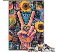 1000 Pieces Jigsaw Puzzle for Adults& Teens Sunflower Hello Gesture, Family Game for And Unique Home Decor And Gifts for Age 14 (Size 26x38cm)