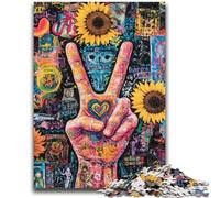 1000 Pieces Jigsaw Puzzle for Adults& Teens Sunflower Hello Gesture Help The Brain Exercise Addictive Toys to Cultivate Patience Gift For Birthdays 26x38cm