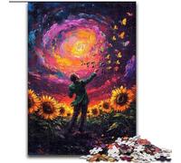 1000 Pieces Jigsaw Puzzle For Adults Teens Sunflower Violin,Family Game Stress Reliever Difficult Challenge Enhance Love between Couples 50x75cm