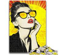 1000 Pieces Jigsaw Puzzle For Adults Teens Sunglasses Woman Help The Brain Exercise Addictive Toys to Cultivate Patience Artists Collection, Fine Art 26x38cm