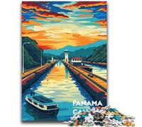 1000 Pieces Jigsaw Puzzle for Adults& Teens Sunset at Panama Canal Educational Stress Relief Toy Parent-child Interaction for And Age 14 (size 50x75cm)