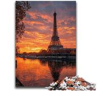 1000 Pieces Jigsaw Puzzle for Adults& Teens Sunset Eiffel Adult Jigsaw,Birthday Present, Gifts, Wall Art for Age 14 Years Up (50x75cm)