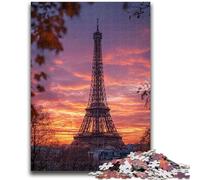 1000 Pieces Jigsaw Puzzle For Adults Teens Sunset Eiffel Adult Jigsaw,Challenging Game Toys Wall Decoration Unique Birthday And Xmas Gifts (75x50cm)