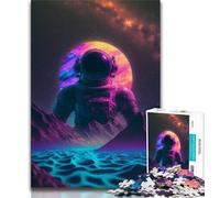 1000 Pieces Jigsaw Puzzle For Adults Teens Synthwave Astronaut Jigsaw,is Ideal As Gifts for The Whole Family Suitable for And 14 (size 75x50cm)