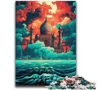 1000 Pieces Jigsaw Puzzle for Adults& Teens Taj Mahal Sailing on Wave Teenager Puzzles,Fun Games Wall Decoration Unique Birthday And Xmas Gifts (38x26cm)