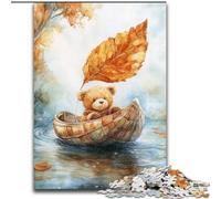 1000 Pieces Jigsaw Puzzle for Adults& Teens Teddy Bear Sailing Walnut Shell Boat for And 14 Years And over Anti-Stress Toys Christmas Birthday Gift (size 50x75cm)