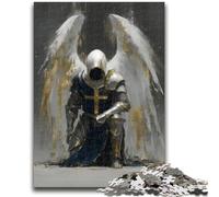 1000 Pieces Jigsaw Puzzle for Adults& Teens Ten Medieval Angel Knights 1000 Piece Jigsaw,with Matching Poster And Trivia Sheet for And Age 14 Years Up (26x38cm)