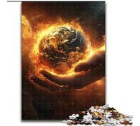 1000 Pieces Jigsaw Puzzle for Adults& Teens The Earth in The Palm of Your Hand, for And 14 Years And over for Educational Game Challenge Toy Gift for Birthdays 50x75cm