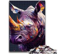 1000 Pieces Jigsaw Puzzle For Adults Teens The Shy Rhino Learning Educational Toys Fun at Home Activities, Birthday Present,Travel Gifts 38x26cm