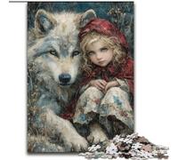 1000 Pieces Jigsaw Puzzle for Adults& Teens The Wolf And The Girl, for Age 14 Years And over Home Decor As A Gift for The Whole Family And Friends (Size 26x38cm)