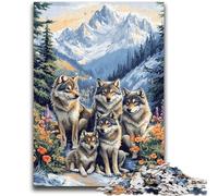 1000 Pieces Jigsaw Puzzle For Adults Teens The Wolf Family for And from 14 Years And over Hands-on Game Christmas Game Gifts 26x38cm