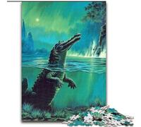 1000 Pieces Jigsaw Puzzle for Adults& Teens There Are Crocodiles Under The Water, Family Activity Unique Home Decor And Gifts for Ages 14+ (Size 26x38cm)