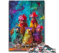 1000 Pieces Jigsaw Puzzle for Adults& Teens Three Chickens Stress Reliever Difficult Challenge Enhance Love between Couples 38x26cm