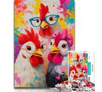 1000 Pieces Jigsaw Puzzle For Adults Teens Three Cocks,Educational Family Game Wall Decoration Unique Birthday And Xmas Gifts 38x26cm