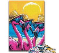 1000 Pieces Jigsaw Puzzle For Adults Teens Three Flamingos for Age 14+ Challenging To Complete But Fun And Humorous Great Gifts And Toys 50x75cm