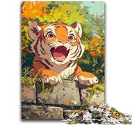 1000 Pieces Jigsaw Puzzle for Adults& Teens Tiger Animation Jigsaw,Educational Games Home Decoration Suitable for Desktop Decoration (38x26cm)