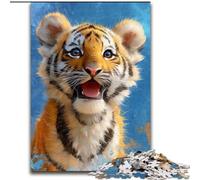1000 Pieces Jigsaw Puzzle for Adults& Teens Tiger Oil Painting, Learning Educational Toys Unique Birthday And Gifts for Age 14+ (Size 26x38cm)
