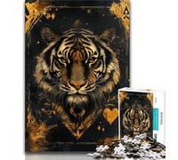 1000 Pieces Jigsaw Puzzle For Adults Teens Tiger Poker Adult Jigsaw,Family Activity Fun at Home Activities, Birthday Present,Travel Gifts (size 38x26cm)