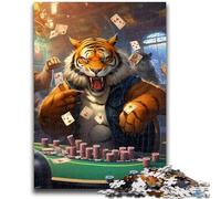 1000 Pieces Jigsaw Puzzle for Adults& Teens Tiger Poker Puzzles for Teenagers,Secret Santa Gifts for Age 14 Years Up (50x75cm)