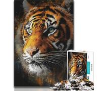 1000 Pieces Jigsaw Puzzle for Adults& Teens Tiger Portrait 1000 Pieces for Adults,Birthday Present, Gifts, Wall Art for Age 14 Years Up (size 38x26cm)