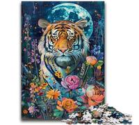 1000 Pieces Jigsaw Puzzle For Adults Teens Tiger Under The Moon Educational Games Wall Decoration Unique Birthday And Xmas Gifts 26x38cm