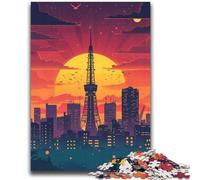 1000 Pieces Jigsaw Puzzle for Adults& Teens Tokyo Tower Sunset for Educational Game Challenge Toy Unique Home Decor And Gifts (size 38x52cm)