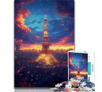 1000 Pieces Jigsaw Puzzle for Adults& Teens Tokyo Tower View 1000 Pieces for Adults,Wishlist with Santa Claus for And Age 14 38x26cm