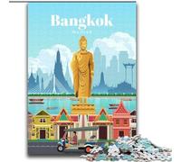 1000 Pieces Jigsaw Puzzle for Adults& Teens Travel to Bangkok Decompressing Intellectual Educational Toy Secret Santa Gifts (38x52cm) 1000pcs