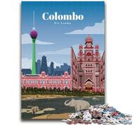 1000 Pieces Jigsaw Puzzle for Adults& Teens Travel to Colombo Adult Jigsaw,Stress Reliever Difficult Challenge Secret Santa Gifts (26x38cm)