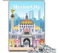 1000 Pieces Jigsaw Puzzle for Adults& Teens Travel to Mexico City Decompressing Intellectual Educational Toy Secret Santa Gifts (38x52cm) 1000pcs