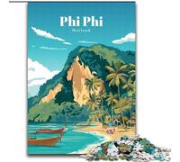 1000 Pieces Jigsaw Puzzle for Adults& Teens Travel to Phi Phi,Learning Educational Toys Family Games Educational Game for Birthday,Chrismas 38x26cm