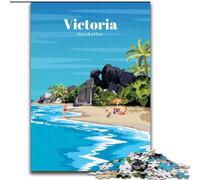 1000 Pieces Jigsaw Puzzle for Adults& Teens Travel to Seychelles,Stress Reliever Staycation Kill Time Parent-child Interaction 50x75cm