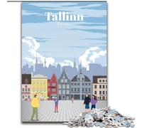 1000 Pieces Jigsaw Puzzle For Adults Teens Travel to Tallinn, Educational Games Home Decoration Is Ideal As A Gift for The Whole Family 26x38cm