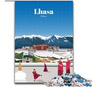 1000 Pieces Jigsaw Puzzle for Adults& Teens Travel to Tibet,Stress Reliever Staycation Kill Time Parent-child Interaction 38x26cm