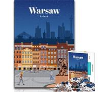 1000 Pieces Jigsaw Puzzle for Adults& Teens Travel to Warsaw,Learning Educational Toys Family Games Suitable for Desktop Decoration (38x26cm)