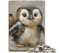 1000 Pieces Jigsaw Puzzle for Adults& Teens Traveling Penguin Stress Reliever Difficult Challenge Enhance Love between Couples 38x26cm