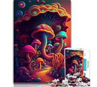 1000 Pieces Jigsaw Puzzle for Adults& Teens Trippy Mushrooms Teenager Puzzles,Family Entertainment Toys with Matching Poster And Trivia Sheet (size 38x26cm)