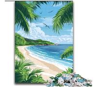1000 Pieces Jigsaw Puzzle For Adults Teens Tropical Beach Paradise,Stress Reliever Difficult Challenge Every Piece Is Unique - Challenging Family Fun Game 38x52cm