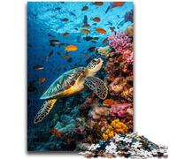 1000 Pieces Jigsaw Puzzle For Adults Teens Turtle in The Ocean for Age 14 Years And over Beautiful Design GameBeautiful Design Game Great Gift 50x75cm