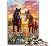 1000 Pieces Jigsaw Puzzle For Adults Teens Two Horses Teenager Puzzles,Educational Toy Funny Family Games Unique Home Decor (50x75cm)