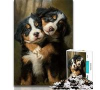 1000 Pieces Jigsaw Puzzle For Adults Teens Two Puppies,Learning Educational Toys Family Games Unique Birthday And Gifts (75x50cm)