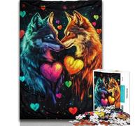 1000 Pieces Jigsaw Puzzle for Adults& Teens Two Wolves Teenager Jigsaw,Suitable for Desktop Decoration for And Age 14 (size 38x26cm)